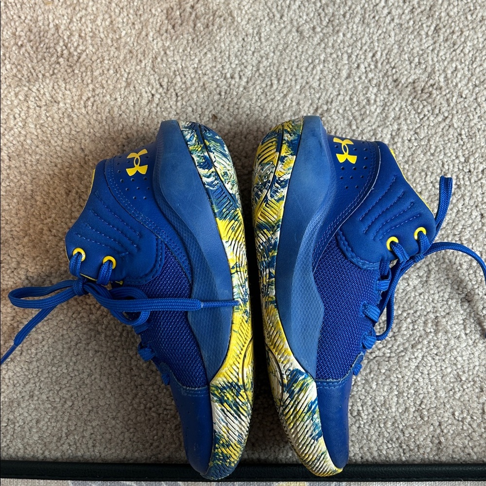 Under Armour Royal Blue Sneakers with Yellow Highlights